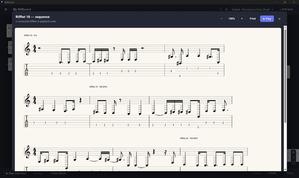 Printable sequence view.